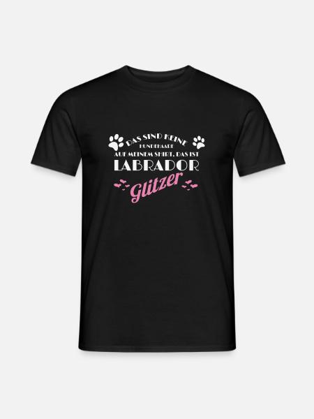 Labrador Hundehaare Glitzer Hunde Geschenk Idee - Männer T-Shirt - Schwarz