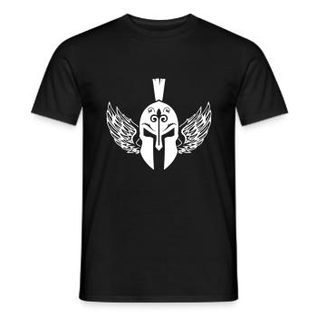 helmet spartan warrior - Men's T-Shirt - black - Front - AI Model Male 178 light (178cm)