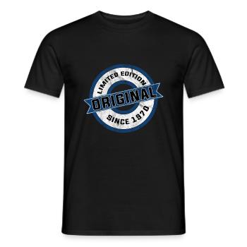 Born in 1970 - Men's T-Shirt - black - Front - AI Model Male 178 light (178cm)