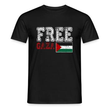 Libera Gaza, Bandiera della Palestina, Salva Gaza, Palestina - T-shirt uomo - nero - Fronte - AI Model Male 178 light (178cm)