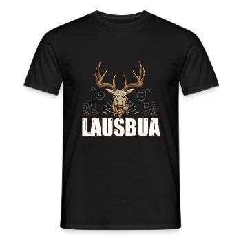 Lausbua Hirsch Lederhosen - Männer T-Shirt - Schwarz - Vorne - AI Model Male 178 light (178cm)