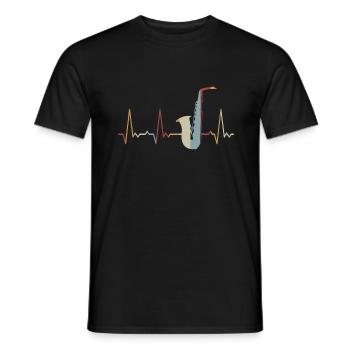Heartbeat Saxophone - T-shirt homme - noir - Devant - AI Model Male 178 light (178cm)