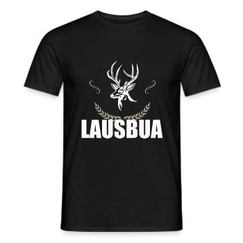Lausbua Hirsch Lederhosen - Männer T-Shirt - Schwarz - Vorne - AI Model Male 178 light (178cm)