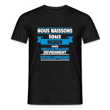 Les meilleurs développeurs - T-shirt homme - noir - Devant - AI Model Male 178 light (178cm)