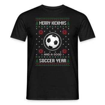 Football footballeur cadeau drôle laid noël - T-shirt homme - noir - Devant - AI Model Male 178 light (178cm)