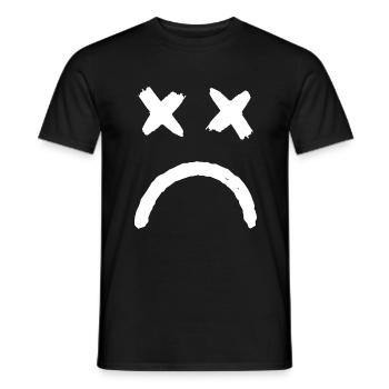 Smiley Crossed Eyed Sad Smiley - Men's T-Shirt - black - Front - AI Model Male 178 light (178cm)