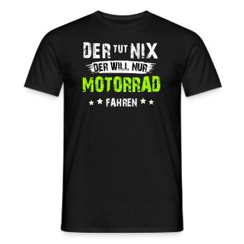 Biker der tut nix der will nur Motorrad fahren - Männer T-Shirt - Schwarz - Vorne - AI Model Male 178 light (178cm)