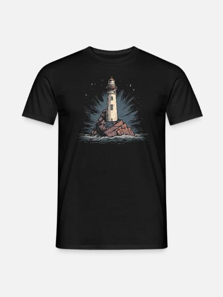 Leuchtturm Küste Meer See Ozean Ostsee Nordsee - Männer T-Shirt - Schwarz