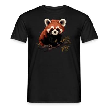 Chat Panda Rouge Ours Panda Rouge Bébé - T-shirt homme - noir - Devant - AI Model Male 178 light (178cm)