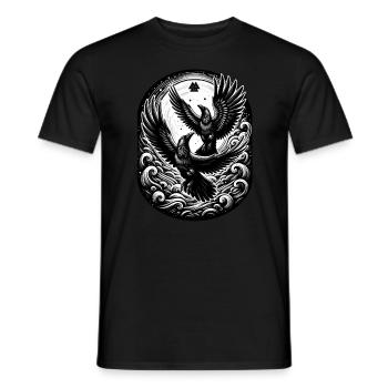 Wikinger, Raben, Hugin, Munin - Männer T-Shirt - Schwarz - Vorne - AI Model Male 178 light (178cm)