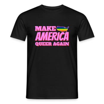 pride america queer gay lesbian love USA ÉTATS-UNIS - T-shirt homme - noir - Devant - AI Model Male 178 light (178cm)