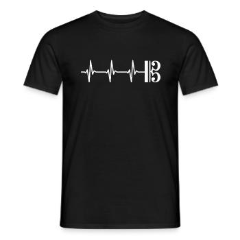 Alto Clef Heartbeat Viola Player Violist - Men's T-Shirt - black - Front - AI Model Male 178 light (178cm)