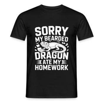 Meine Bartagame hat meine Hausaufgaben gefressen! Reptilien-Liebhaber - Männer T-Shirt - Schwarz - Vorne - AI Model Male 178 light (178cm)