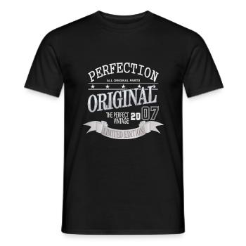 Anniversaire Vintage Vintage 2007 Original Rétro - T-shirt homme - noir - Devant - AI Model Male 178 light (178cm)