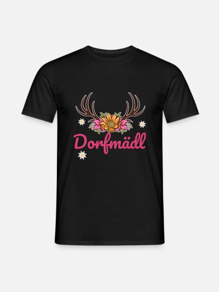 Dorfmädel Dorfmädchen Dorf Dorfmädl Damen - Männer T-Shirt - Schwarz