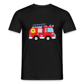Camion de pompiers voiture de pompiers - T-shirt homme - noir - Devant - AI Model Male 178 light (178cm)
