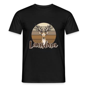 Lausbua Hirsch Lederhosen - Männer T-Shirt - Schwarz - Vorne - AI Model Male 178 light (178cm)