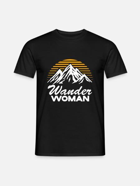 Wander Woman Berge Wanderer Wandern Geschenk - Männer T-Shirt - Schwarz