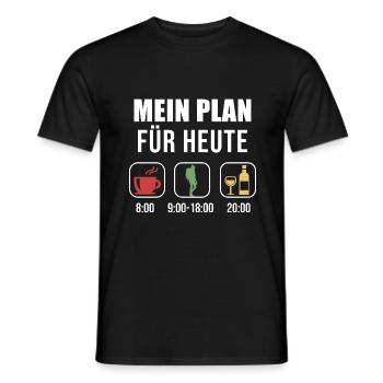 Mein Plan Wandern Bergsteigen | Hiking Wein Spruch - Männer T-Shirt - Schwarz - Vorne - AI Model Male 178 light (178cm)