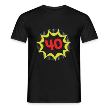 40ème anniversaire - T-shirt homme - noir - Devant - AI Model Male 178 light (178cm)