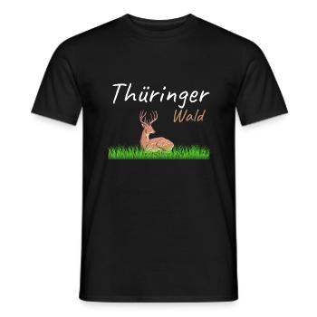 Thüringer Wald Thüringen Heimat Erfurt Wandern - Männer T-Shirt - Schwarz - Vorne - AI Model Male 178 light (178cm)
