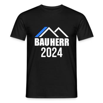 Bauherr 2024 Hausbau Neubau Baustelle Richtfest - Männer T-Shirt - Schwarz - Vorne - AI Model Male 178 light (178cm)