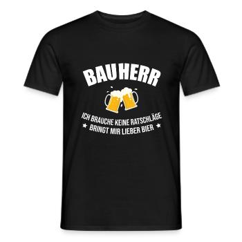 Bauherr Bier Hausbau Eigenheim Richtfest 2022 - Männer T-Shirt - Schwarz - Vorne - AI Model Male 178 light (178cm)