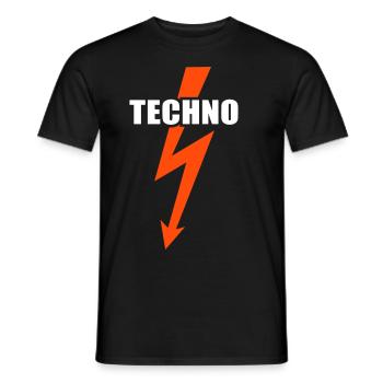 Musique Techno - T-shirt homme - noir - Devant - AI Model Male 178 light (178cm)