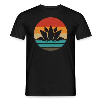 Lotus Retro Style Vintage - T-shirt homme - noir - Devant - AI Model Male 178 light (178cm)