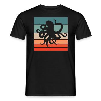 Octopus Retro Style Vintage - Men's T-Shirt - black - Front - AI Model Male 178 light (178cm)