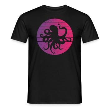 Octopus Retro Style Vintage - Men's T-Shirt - black - Front - AI Model Male 178 light (178cm)