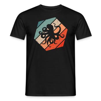 Octopus Retro Style Vintage - Men's T-Shirt - black - Front - AI Model Male 178 light (178cm)