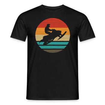 Snowmobile Retro Style Vintage - Men's T-Shirt - black - Front - AI Model Male 178 light (178cm)