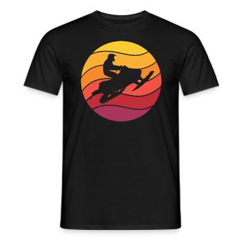 Snowmobile Retro Style Vintage - Men's T-Shirt - black - Front - AI Model Male 178 light (178cm)