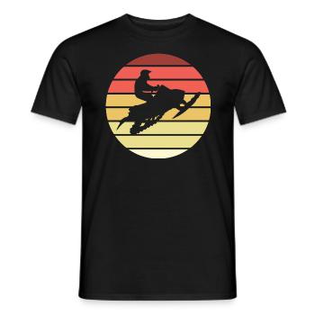 Snowmobile Retro Style Vintage - Men's T-Shirt - black - Front - AI Model Male 178 light (178cm)