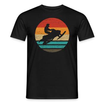 Snowmobile Retro Style Vintage - Men's T-Shirt - black - Front - AI Model Male 178 light (178cm)