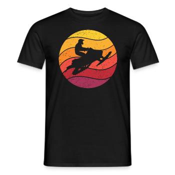 Snowmobile Retro Style Vintage - Men's T-Shirt - black - Front - AI Model Male 178 light (178cm)