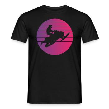 Snowmobile Retro Style Vintage - Men's T-Shirt - black - Front - AI Model Male 178 light (178cm)
