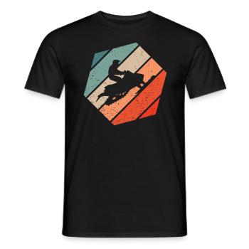 Snowmobile Retro Style Vintage - Men's T-Shirt - black - Front - AI Model Male 178 light (178cm)