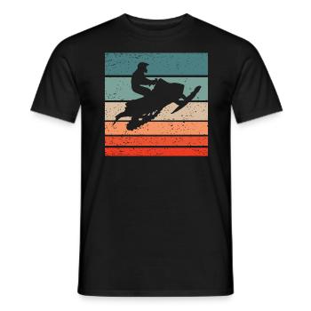 Snowmobile Retro Style Vintage - Men's T-Shirt - black - Front - AI Model Male 178 light (178cm)