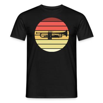 Trompete Retro Style Vintage - Männer T-Shirt - Schwarz - Vorne - AI Model Male 178 light (178cm)