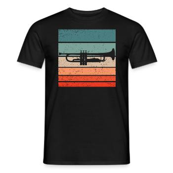 Trompete Retro Style Vintage - Männer T-Shirt - Schwarz - Vorne - AI Model Male 178 light (178cm)