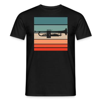 Trompete Retro Style Vintage - Männer T-Shirt - Schwarz - Vorne - AI Model Male 178 light (178cm)