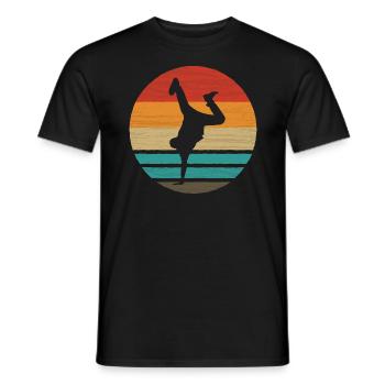 Breakdance Retro Style Vintage - Men's T-Shirt - black - Front - AI Model Male 178 light (178cm)