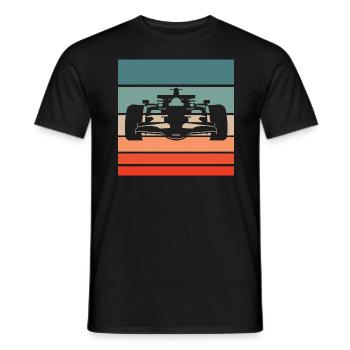 Voiture de course Retro Style Vintage - T-shirt homme - noir - Devant - AI Model Male 178 light (178cm)