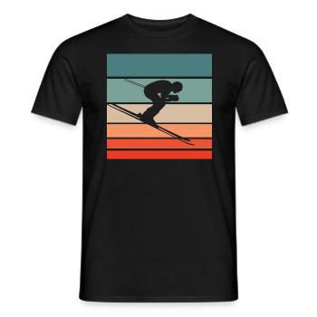 Skifahren Retro Style Vintage - Männer T-Shirt - Schwarz - Vorne - AI Model Male 178 light (178cm)