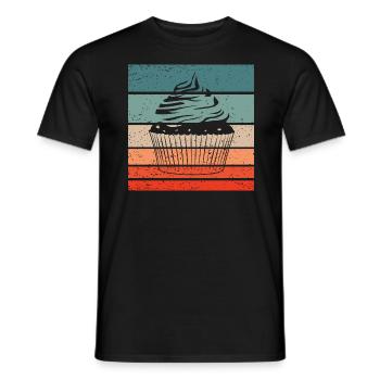Cupcake Retro Style Vintage - Männer T-Shirt - Schwarz - Vorne - AI Model Male 178 light (178cm)