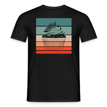 Cupcake Retro Style Vintage - Männer T-Shirt - Schwarz - Vorne - AI Model Male 178 light (178cm)