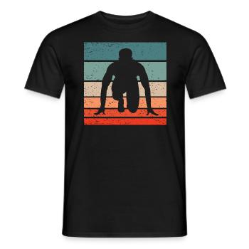 Running Retro Style Vintage - Men's T-Shirt - black - Front - AI Model Male 178 light (178cm)