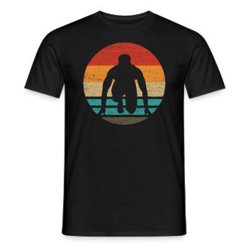 Running Retro Style Vintage - Men's T-Shirt - black - Front - AI Model Male 178 light (178cm)